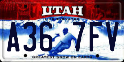 UT license plate A367FV
