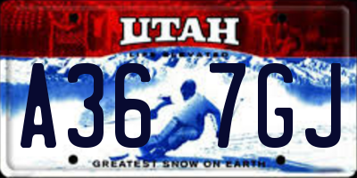 UT license plate A367GJ