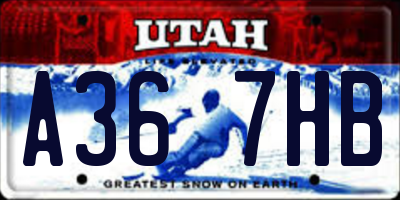 UT license plate A367HB