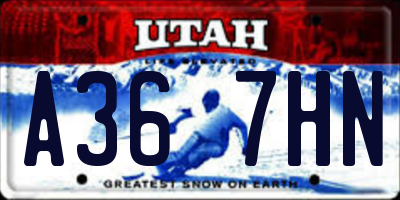 UT license plate A367HN