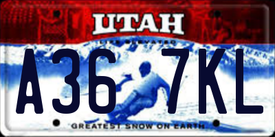 UT license plate A367KL