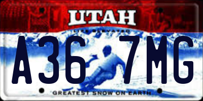 UT license plate A367MG