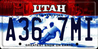 UT license plate A367MI