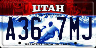 UT license plate A367MJ