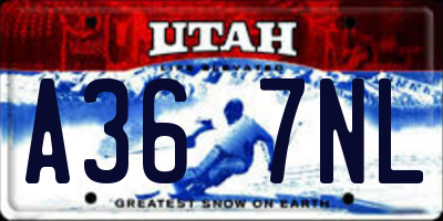 UT license plate A367NL