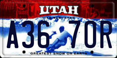 UT license plate A367OR