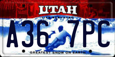 UT license plate A367PC