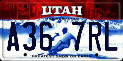 UT license plate A367RL