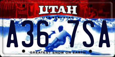 UT license plate A367SA