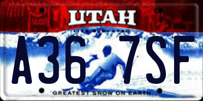 UT license plate A367SF