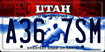 UT license plate A367SM