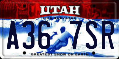 UT license plate A367SR