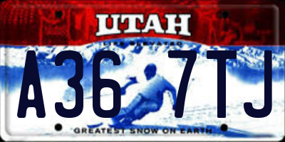 UT license plate A367TJ