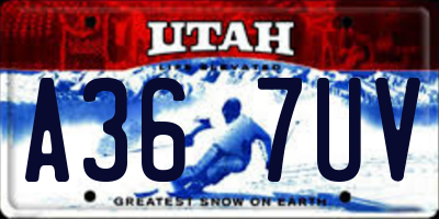 UT license plate A367UV