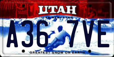 UT license plate A367VE