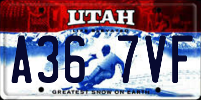 UT license plate A367VF