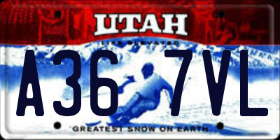 UT license plate A367VL