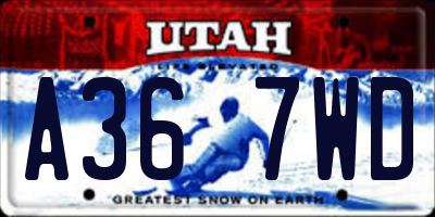 UT license plate A367WD