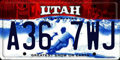 UT license plate A367WJ