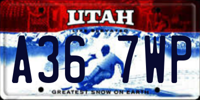 UT license plate A367WP