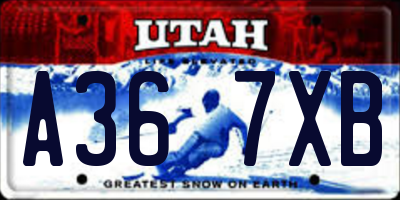 UT license plate A367XB