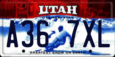 UT license plate A367XL