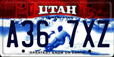 UT license plate A367XZ