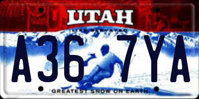 UT license plate A367YA