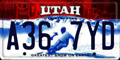 UT license plate A367YD
