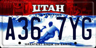 UT license plate A367YG