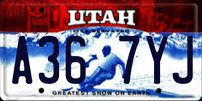 UT license plate A367YJ