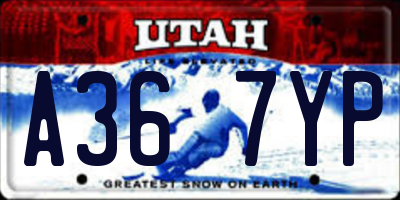 UT license plate A367YP