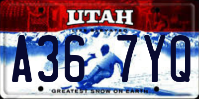 UT license plate A367YQ