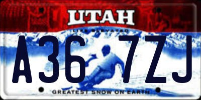 UT license plate A367ZJ