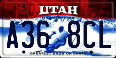 UT license plate A368CL