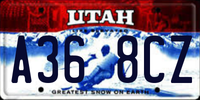 UT license plate A368CZ
