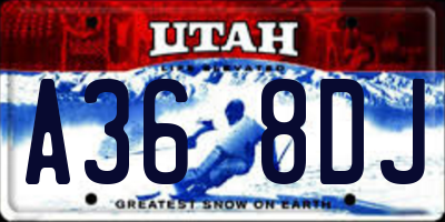 UT license plate A368DJ
