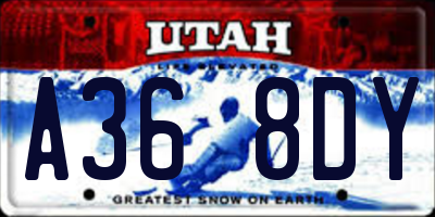 UT license plate A368DY