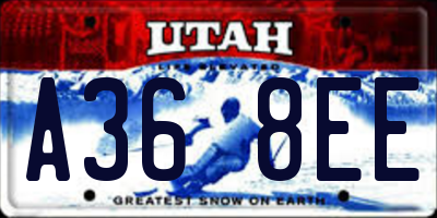 UT license plate A368EE