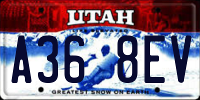 UT license plate A368EV