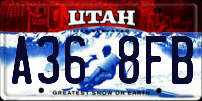 UT license plate A368FB