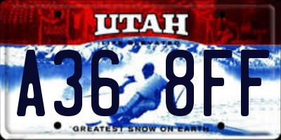 UT license plate A368FF