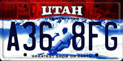 UT license plate A368FG