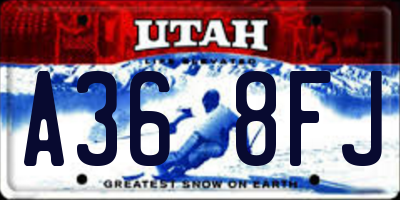 UT license plate A368FJ