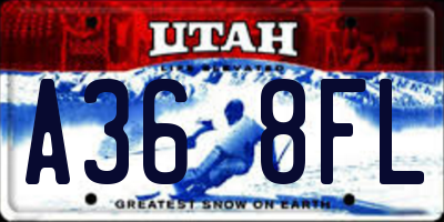 UT license plate A368FL