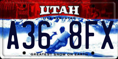 UT license plate A368FX