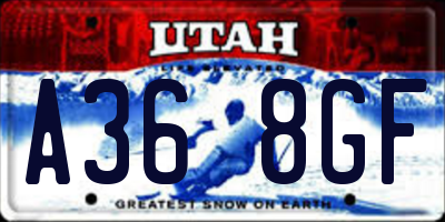 UT license plate A368GF