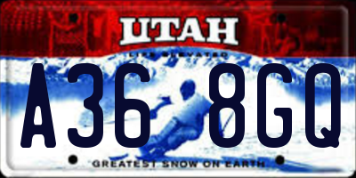 UT license plate A368GQ