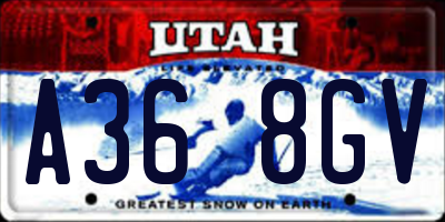 UT license plate A368GV