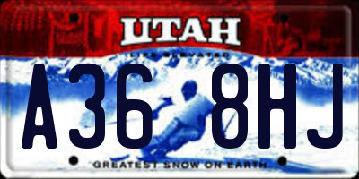 UT license plate A368HJ